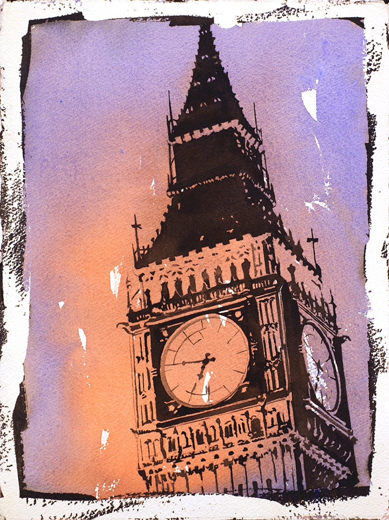 Colorful wall art London England skyline painting
