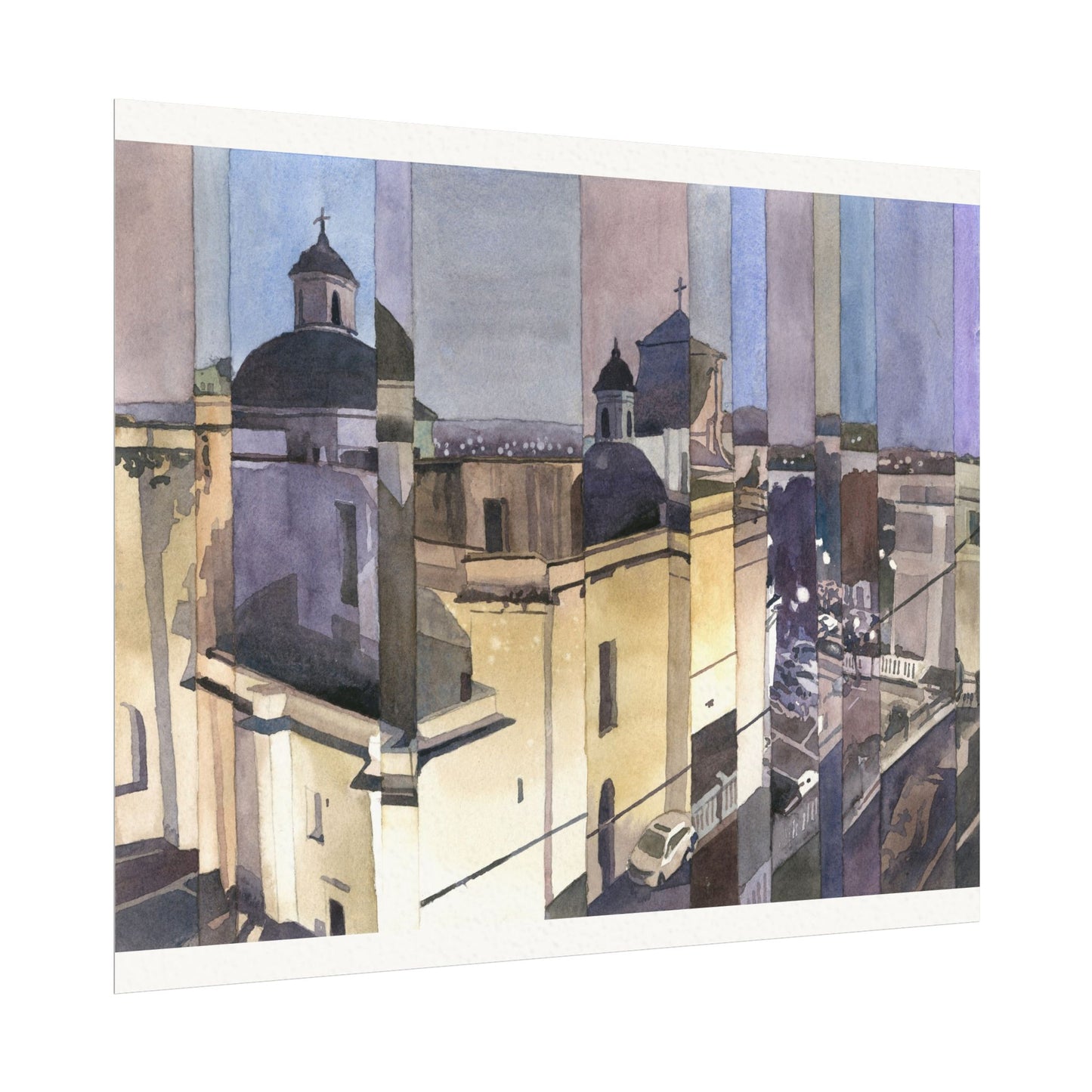 Catedral Basilica Menor de San Juan Bautista watercolor painting Puerto Rico architecture travel essentials Caribbean island art Poster