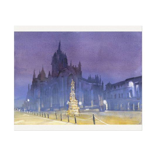 Edinburgh Scotland St. Giles Cathedral Royal Mile architecture watercolor cityscape building art for house medieval travel decor Poster