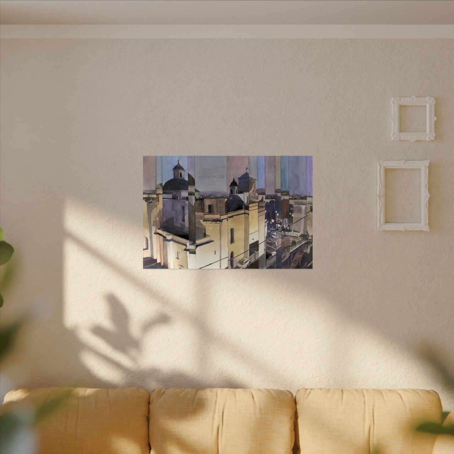 Catedral Basilica Menor de San Juan Bautista watercolor painting Puerto Rico architecture travel essentials Caribbean island art