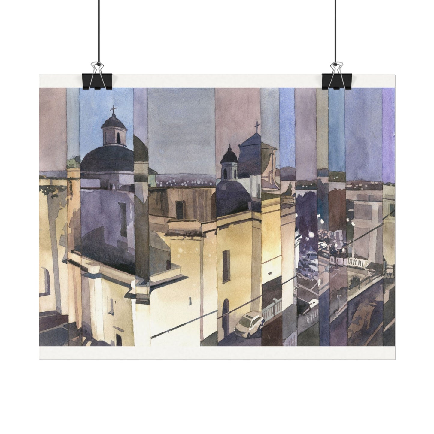 Catedral Basilica Menor de San Juan Bautista watercolor painting Puerto Rico architecture travel essentials Caribbean island art Poster