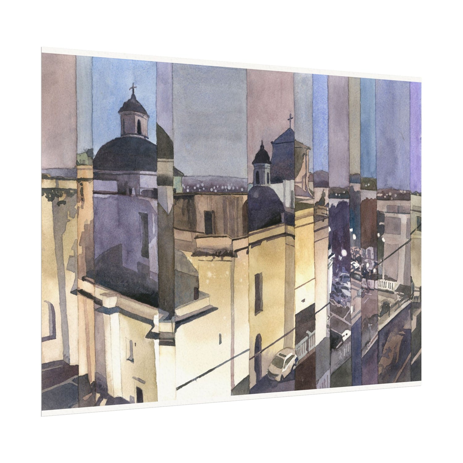 Catedral Basilica Menor de San Juan Bautista watercolor painting Puerto Rico architecture travel essentials Caribbean island art Poster