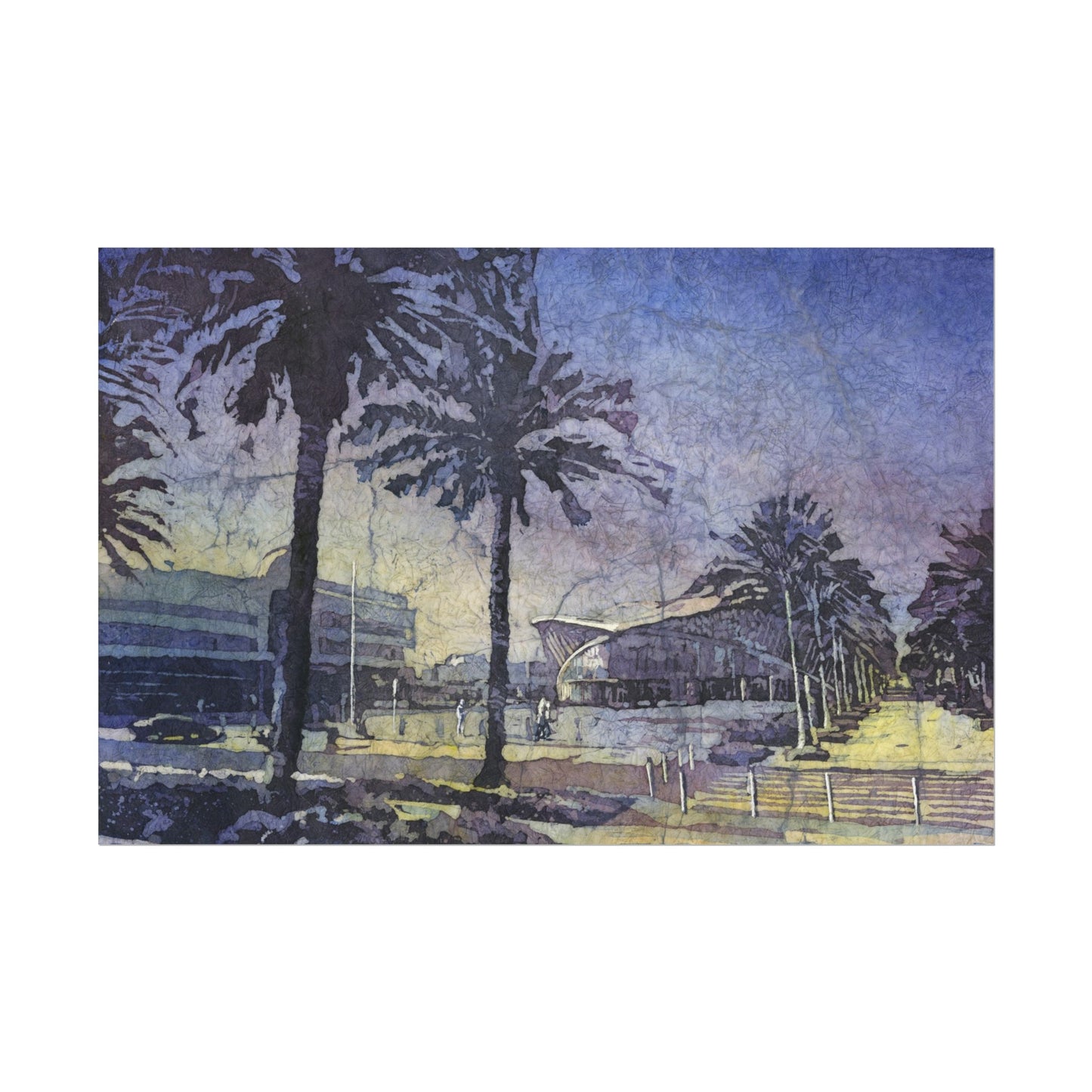 Embry-Riddle college watercolor painting Student Union colorful batik artwork (print) Poster