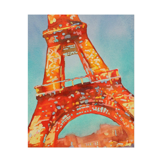 Eiffel Tower Paris Skyline France Colorful Wall Art French Decor Handmade Item Europe Watercolor Poster (print) Poster