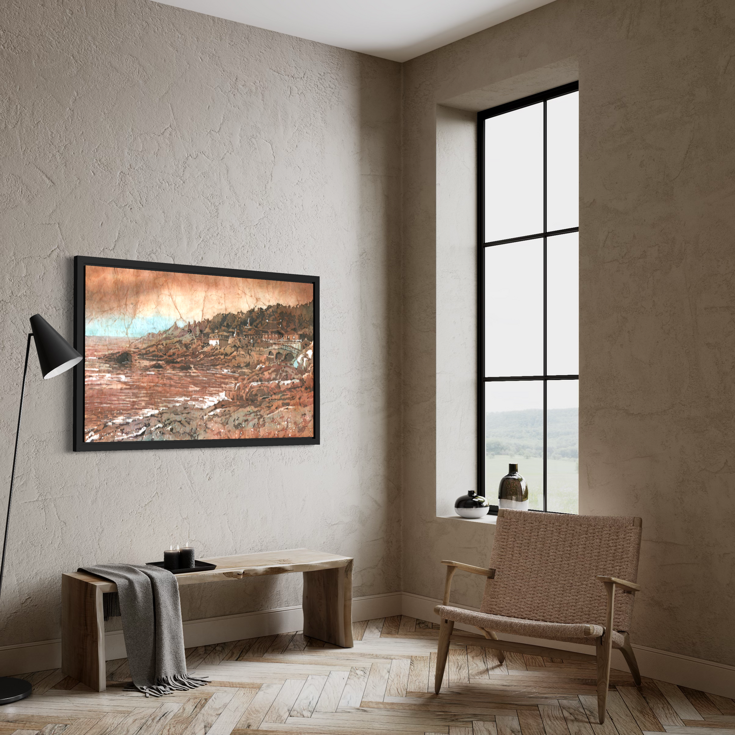 Busan Haedong Yonggung Temple watercolor poster | Korean landscape art Poster