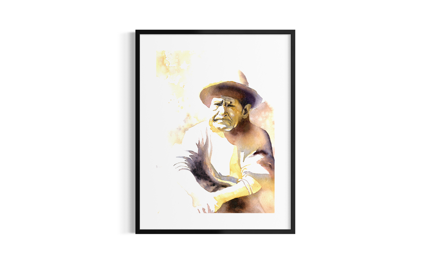 Peruvian woman in traditional dress Sacred Valley market artwork portrait South American Machu Picchu Cusco travel decor Poster