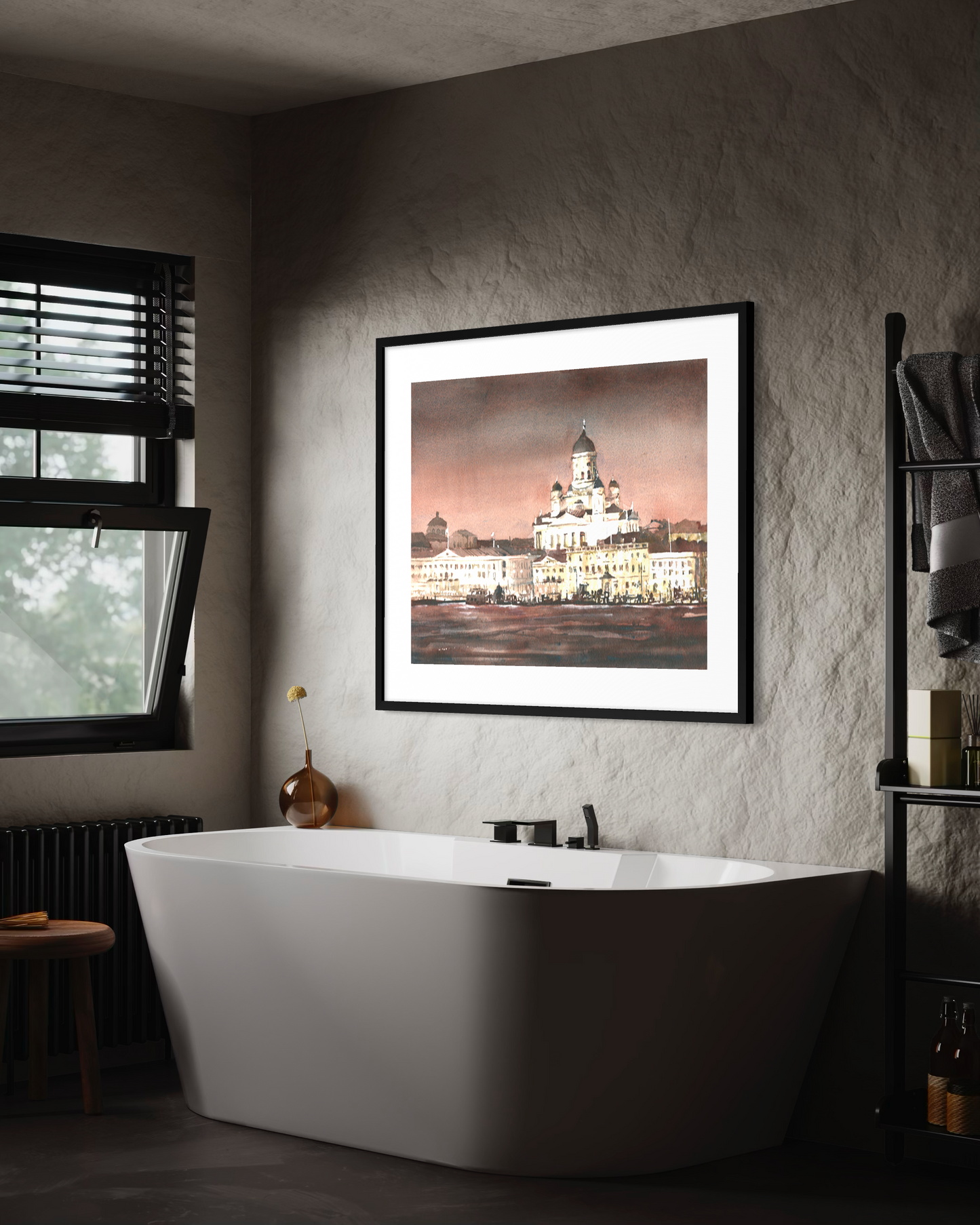 Helsinki Cathedral Watercolor Poster Matte Print European Travel Decor Poster