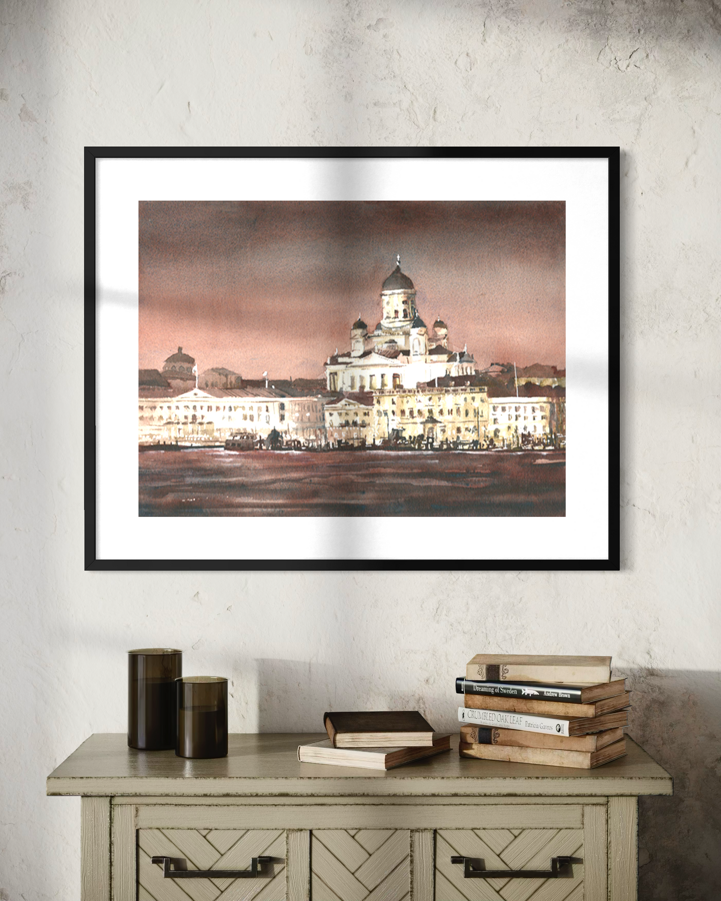 Helsinki Cathedral Watercolor Poster Matte Print European Travel Decor Poster