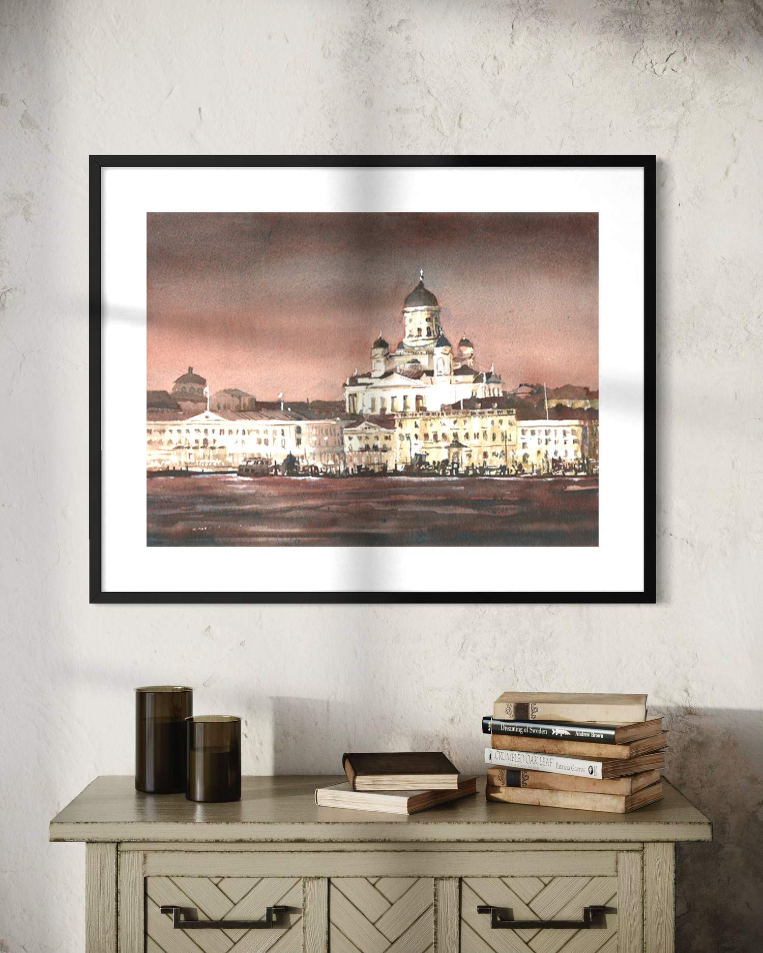 Helsinki Cathedral Watercolor Poster Matte Print European Travel Decor Poster