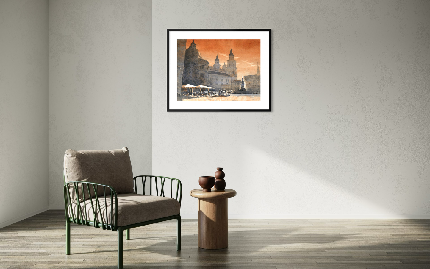 Salzburg skyline Austria colorful sunset landscape painting travel essentials art for house handmade item European home decor colorful (print)