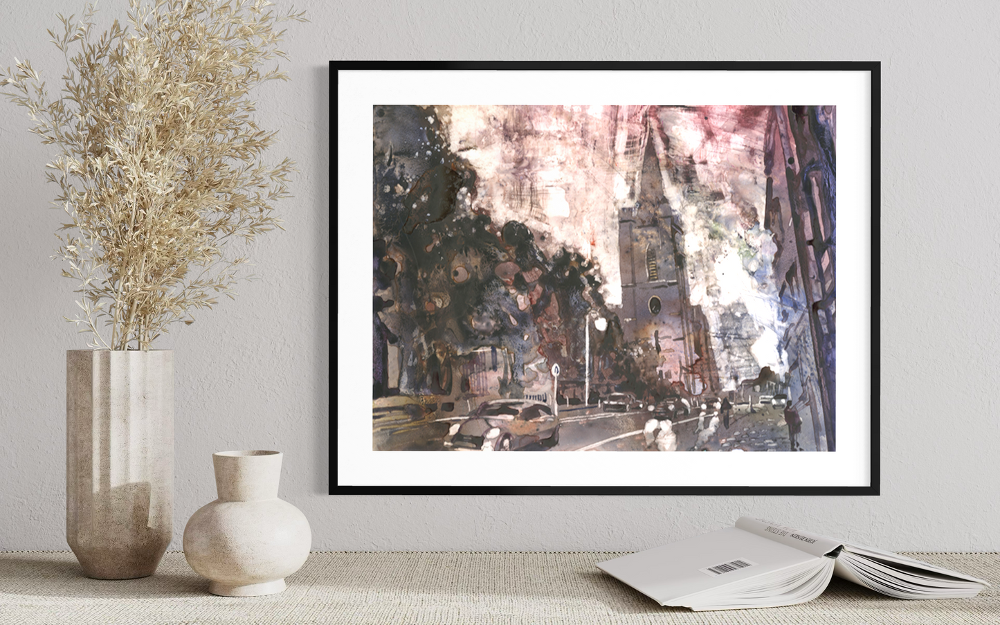 St. Patricks Cathedral Dublin Ireland colorful watercolor painting Europe cityscape art for house travel essentials (print) Poster
