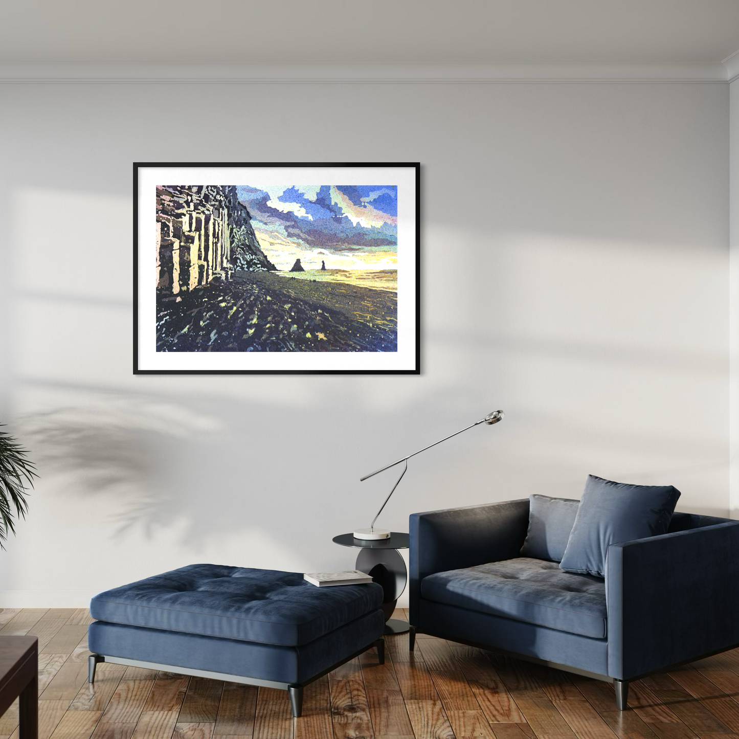 Black Sand Beach Reynisfjara Vik Iceland impressionistic watercolor fine art print