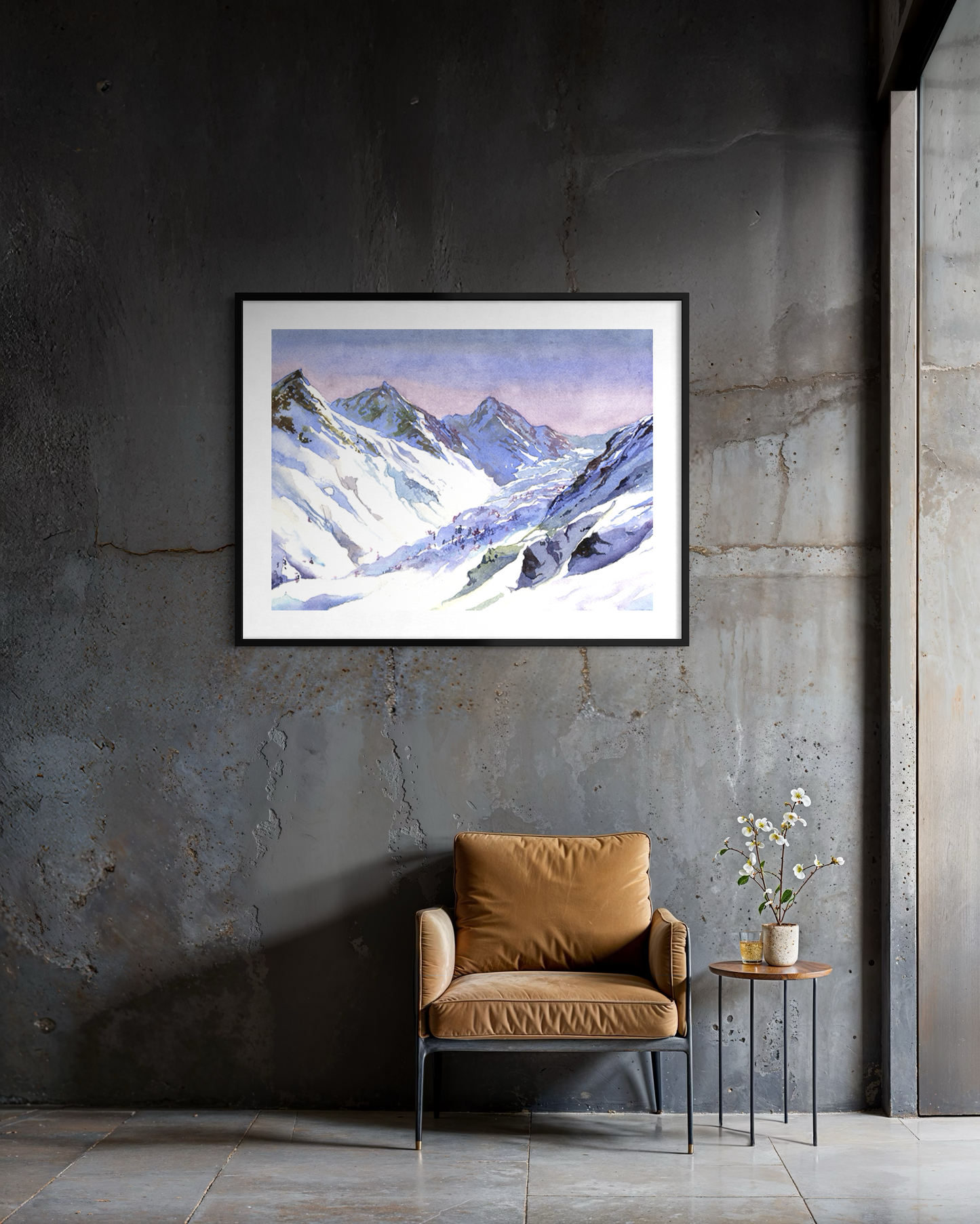 Snowy mountains Switzerland Alps Swiss landscape travel decor art for house snow European travel interior design Poster