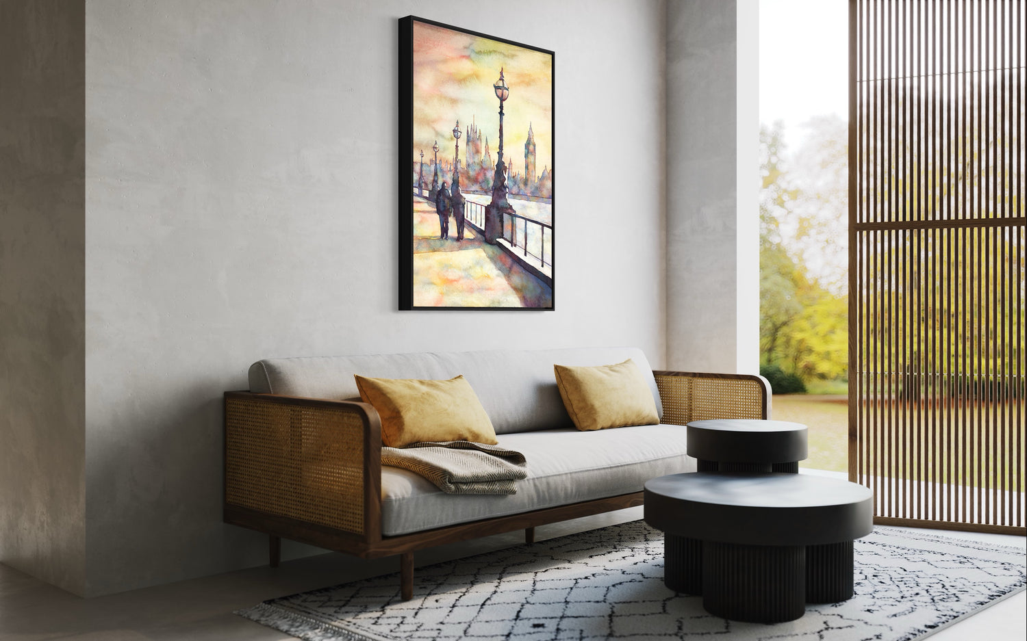 London England Big Ben Watercolor Skyline Landscape Europe Travel Home Decor Handmade Item (print) Poster