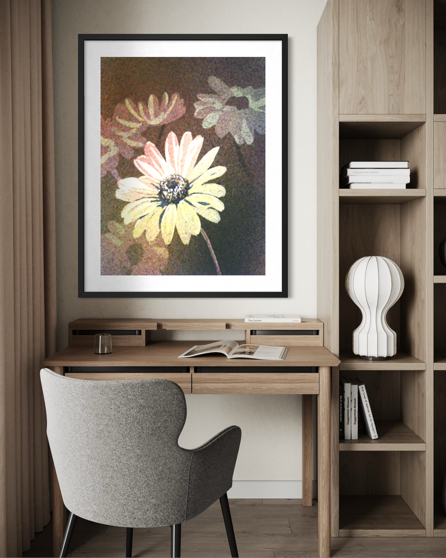 Daisy Bloom Fine Art Poster — Vintage Floral Wall Art Print Poster