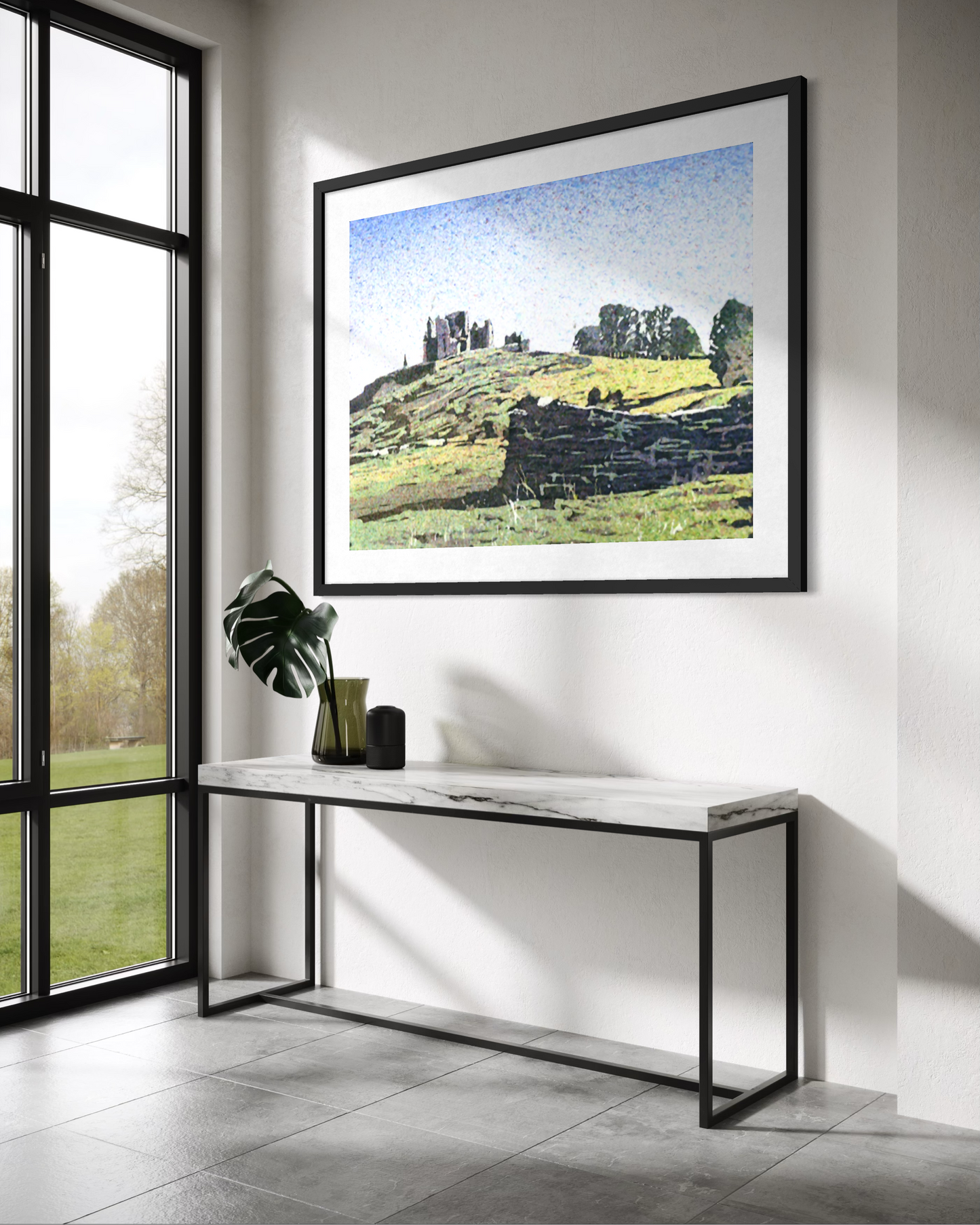 Rock of Cashel Ireland Castle Landscape Watercolor Painting