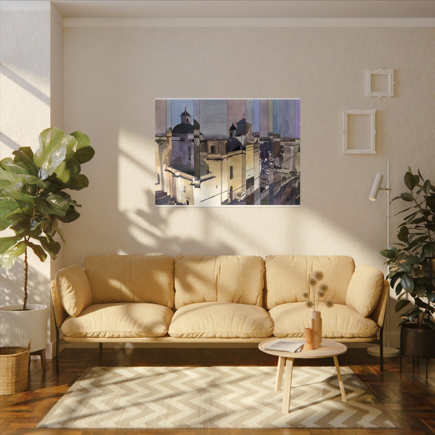 Catedral Basilica Menor de San Juan Bautista watercolor painting Puerto Rico architecture travel essentials Caribbean island art