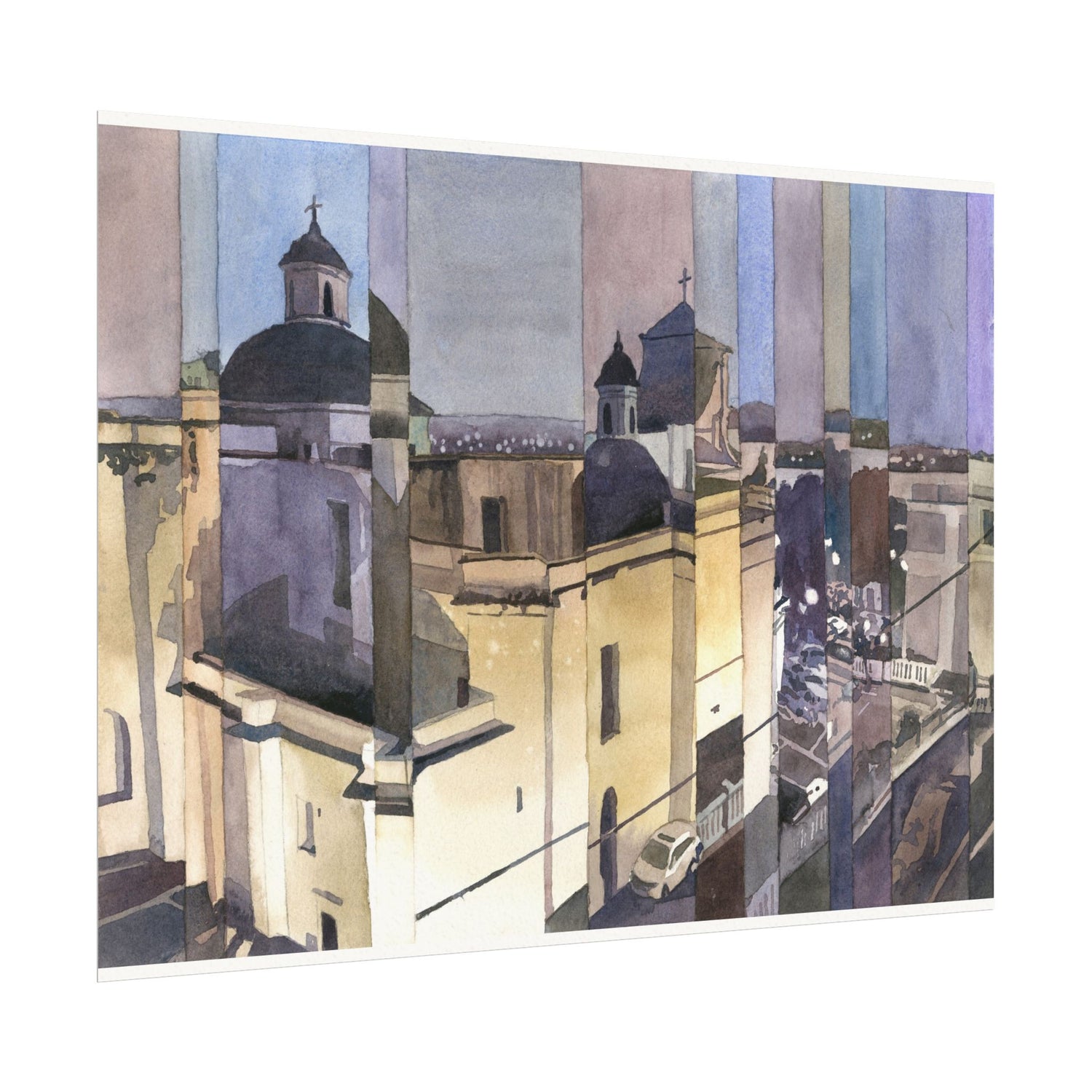 Catedral Basilica Menor de San Juan Bautista watercolor painting Puerto Rico architecture travel essentials Caribbean island art Poster