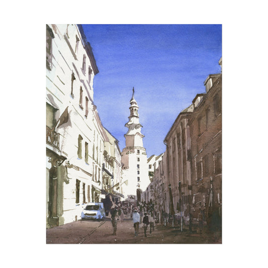 Michaels Gate in Old Town Bratislava Slovakia colorful citysccape Eastern Europe handmade item watercolor landscape (original)