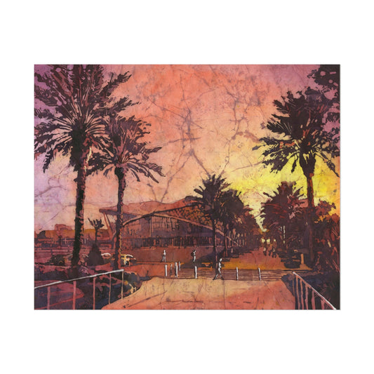 Embry-Riddle college watercolor painting Mori Hosseini Student Union colorful batik artwork gift for alumni artwork for graduates painting (print) Poster