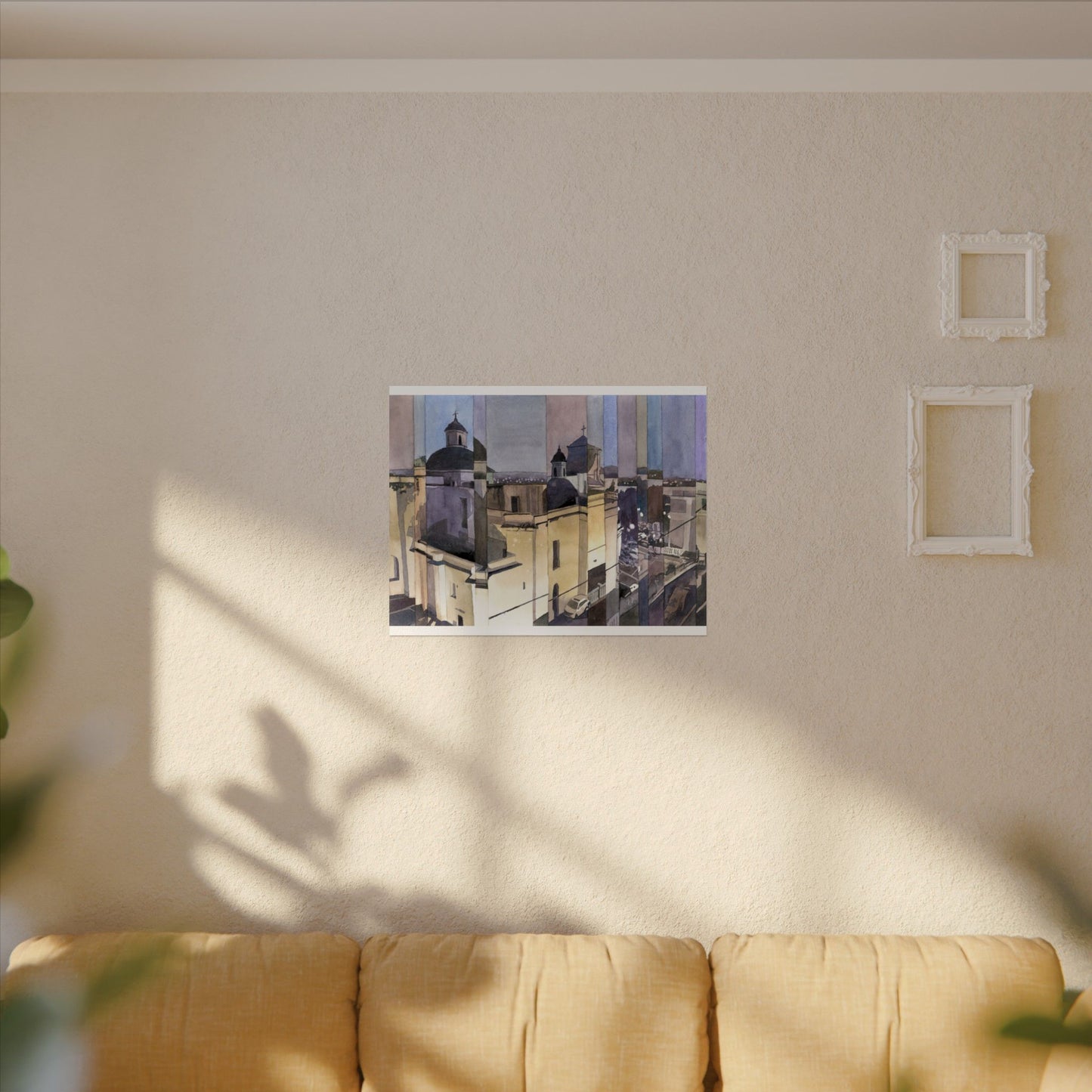 Catedral Basilica Menor de San Juan Bautista watercolor painting Puerto Rico architecture travel essentials Caribbean island art