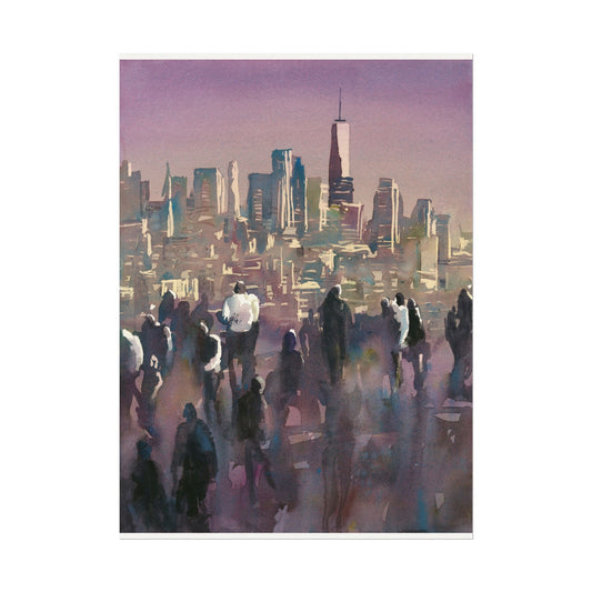 Manhattan skyline from the Edge viewing platform colorful cityscape NYC Poster