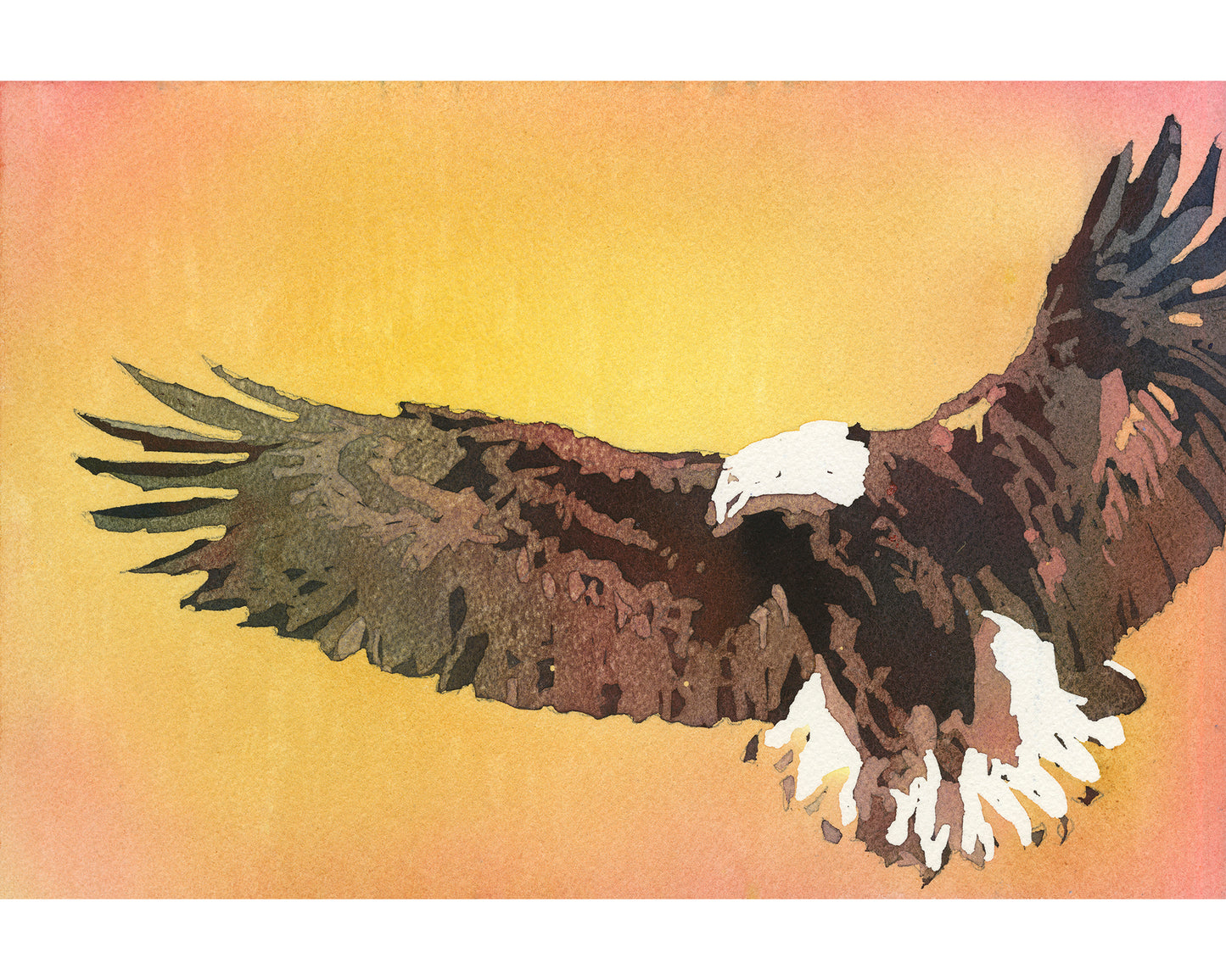 Colorful wildlife painting kids room art bald eagle interior design watercolor painting trendy wall art sunset painting