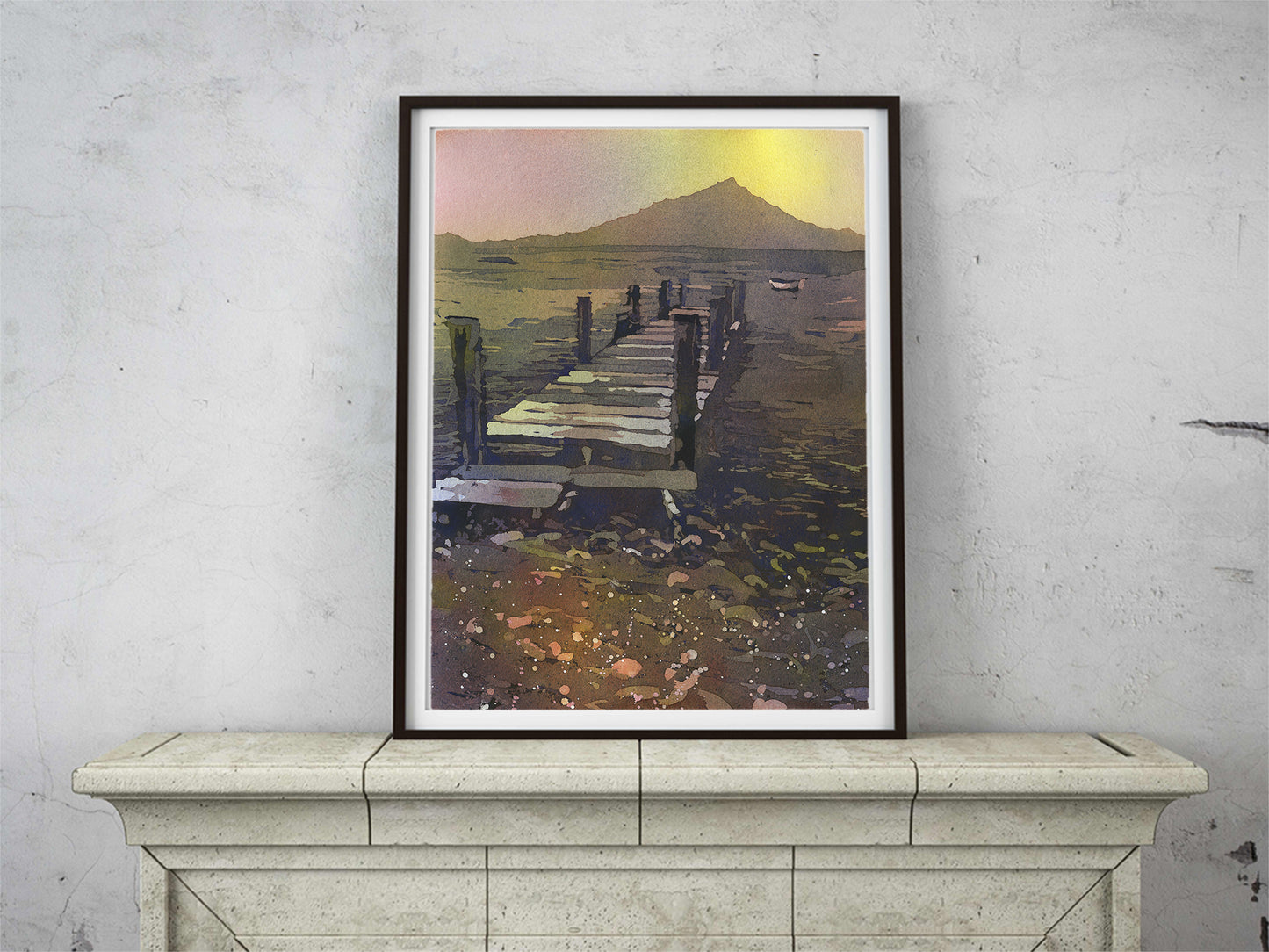 Wall art Guatemala landscape painting watercolor print