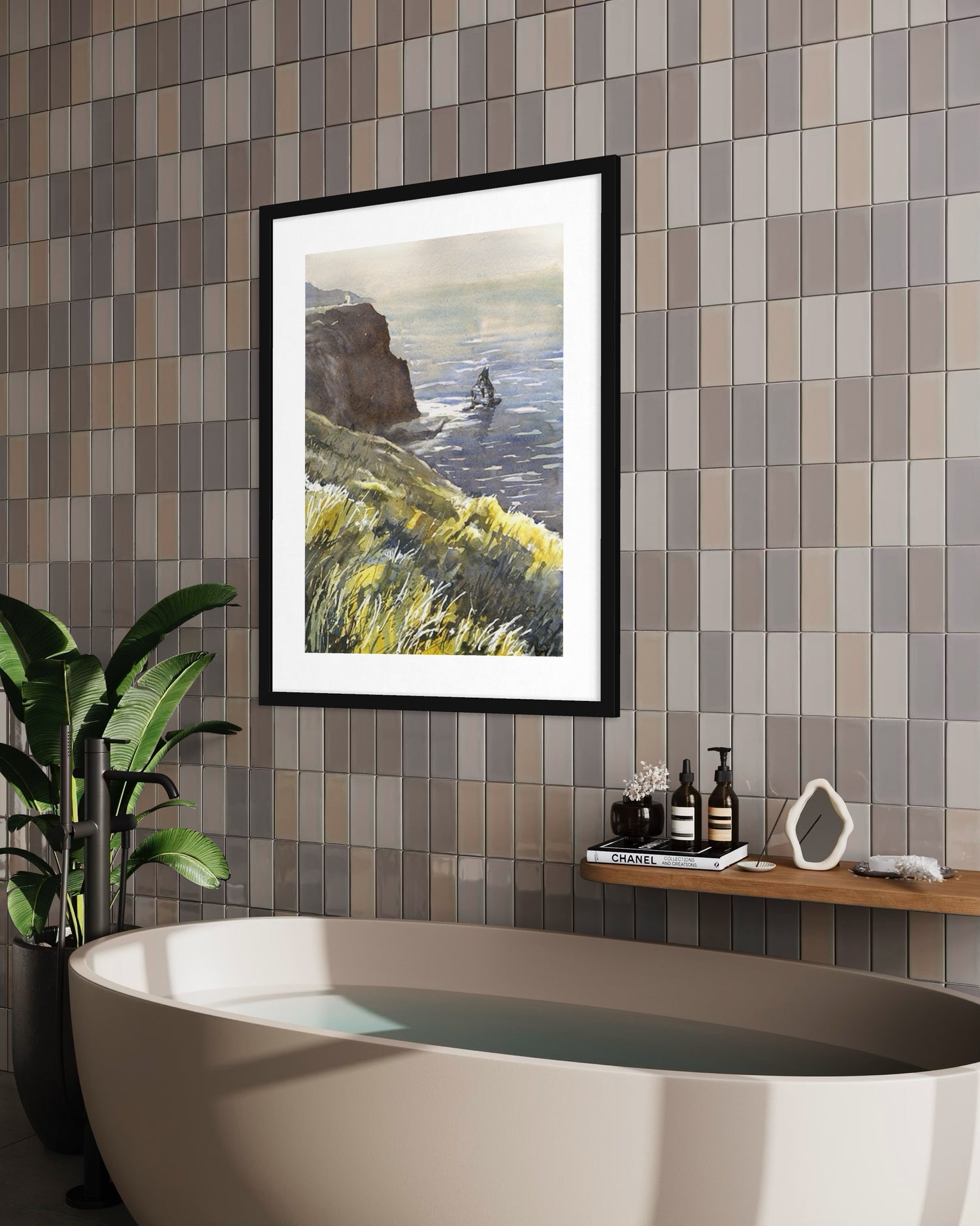 Cliffs of Moher watercolor wall art for lovers of Ireland landscapes and coastal beauty