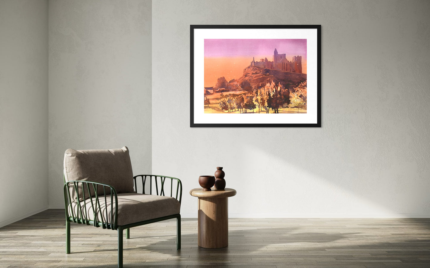 Irish castle art print – Rock of Cashel watercolor painting ideal for home interiors, travel bloggers, and history fans