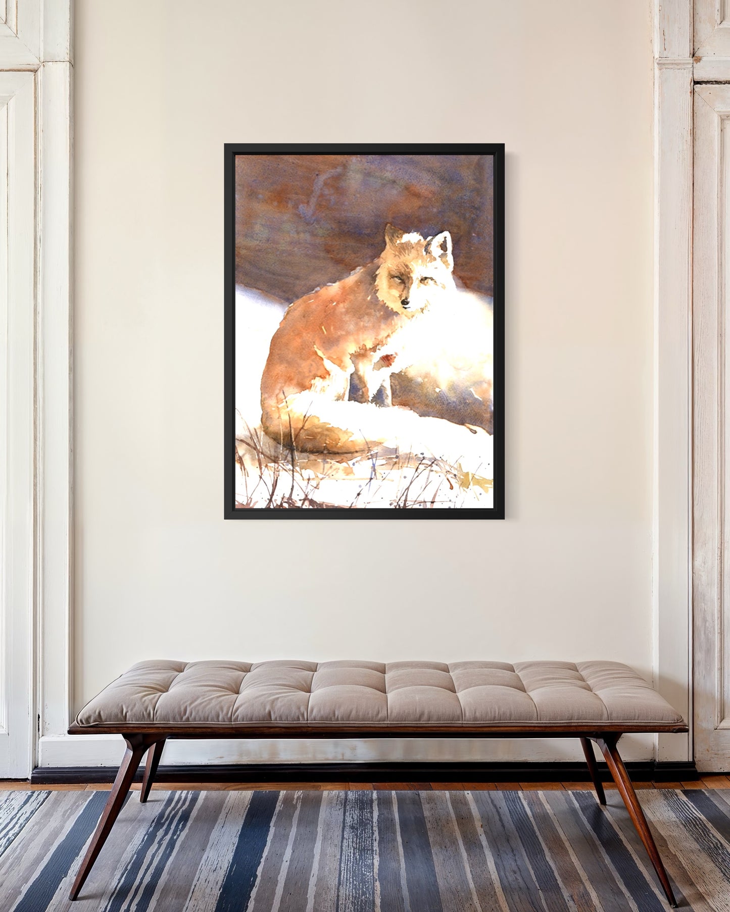 Watercolor painting Fox animal wildlife decor art for house mammal painting handmade item interior wall artwork (original)