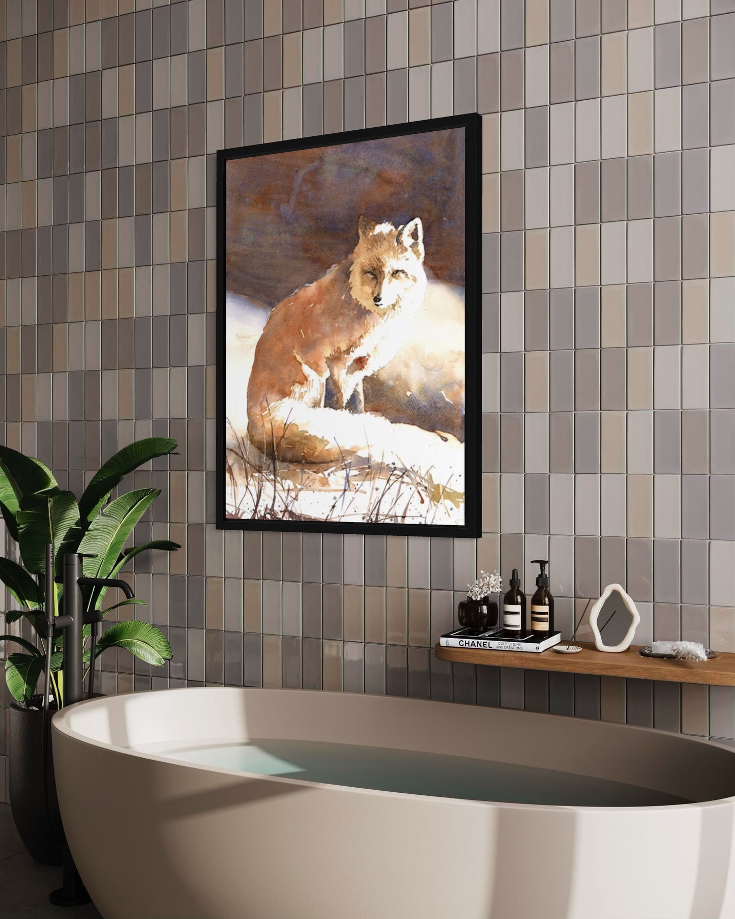 Watercolor painting Fox animal wildlife decor art for house mammal painting handmade item interior wall artwork (original)