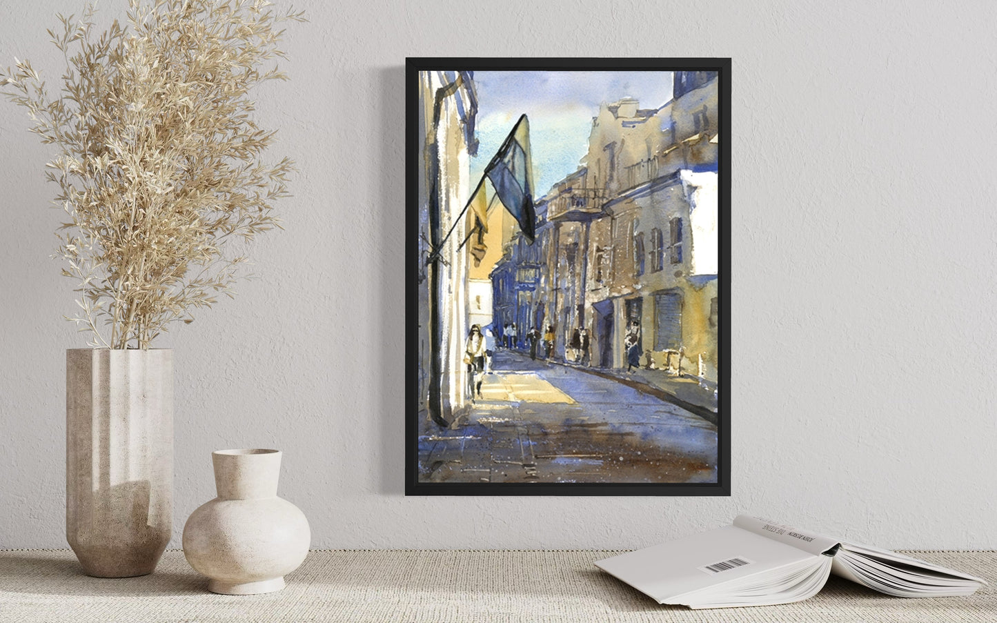 Medieval streets Old City Vilnius Lithuania Eastern Europe architecture print handnmade item travel destination watercolor cityscape (original)