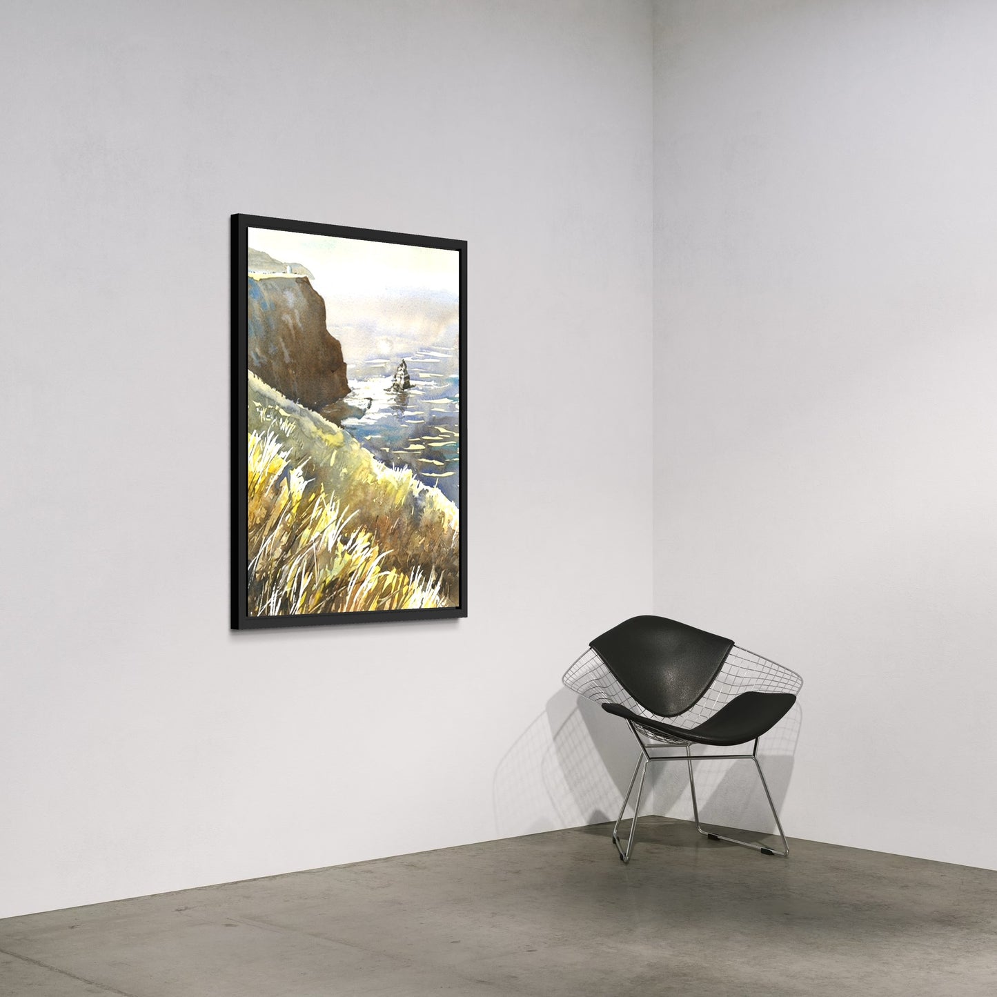 Colorful watercolor painting Cliffs of Moher Ireland landscape colorful travel home decor handmade item interior design unframed travel item (original)