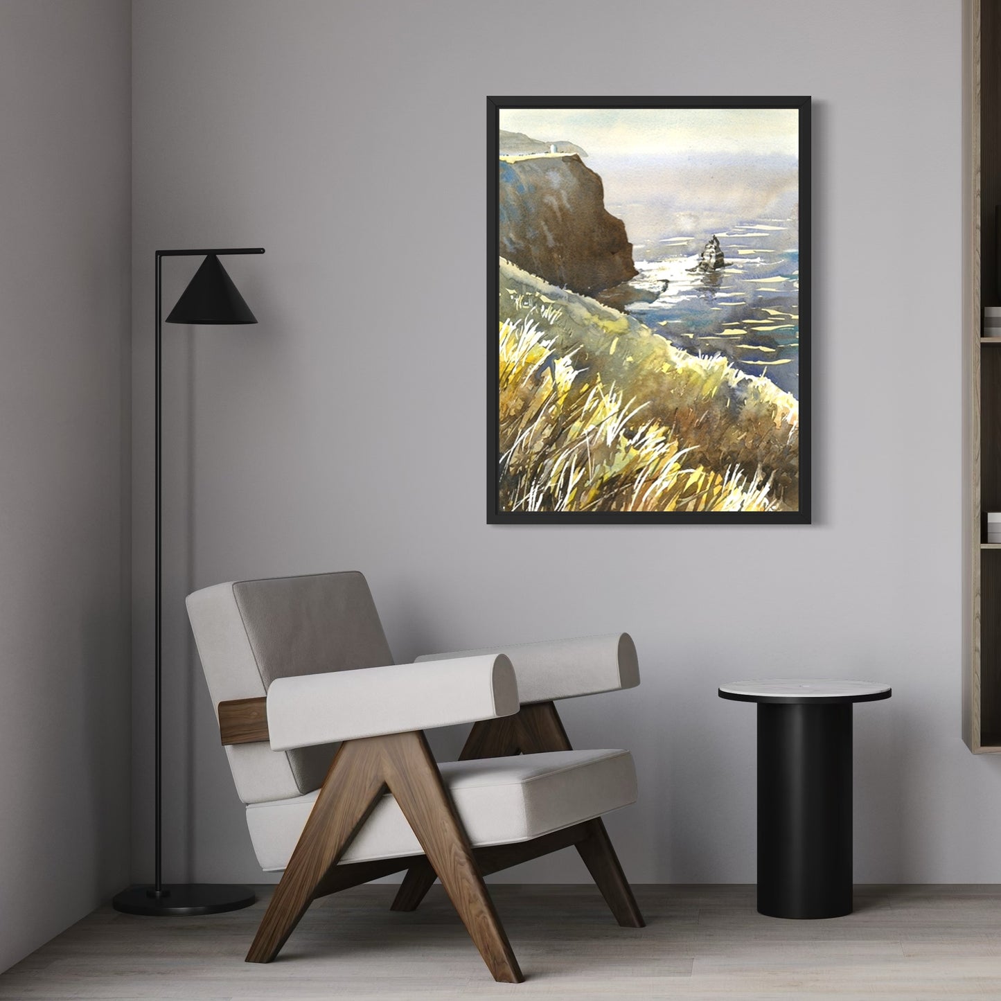 Colorful watercolor painting Cliffs of Moher Ireland landscape colorful travel home decor handmade item interior design unframed travel item (original)