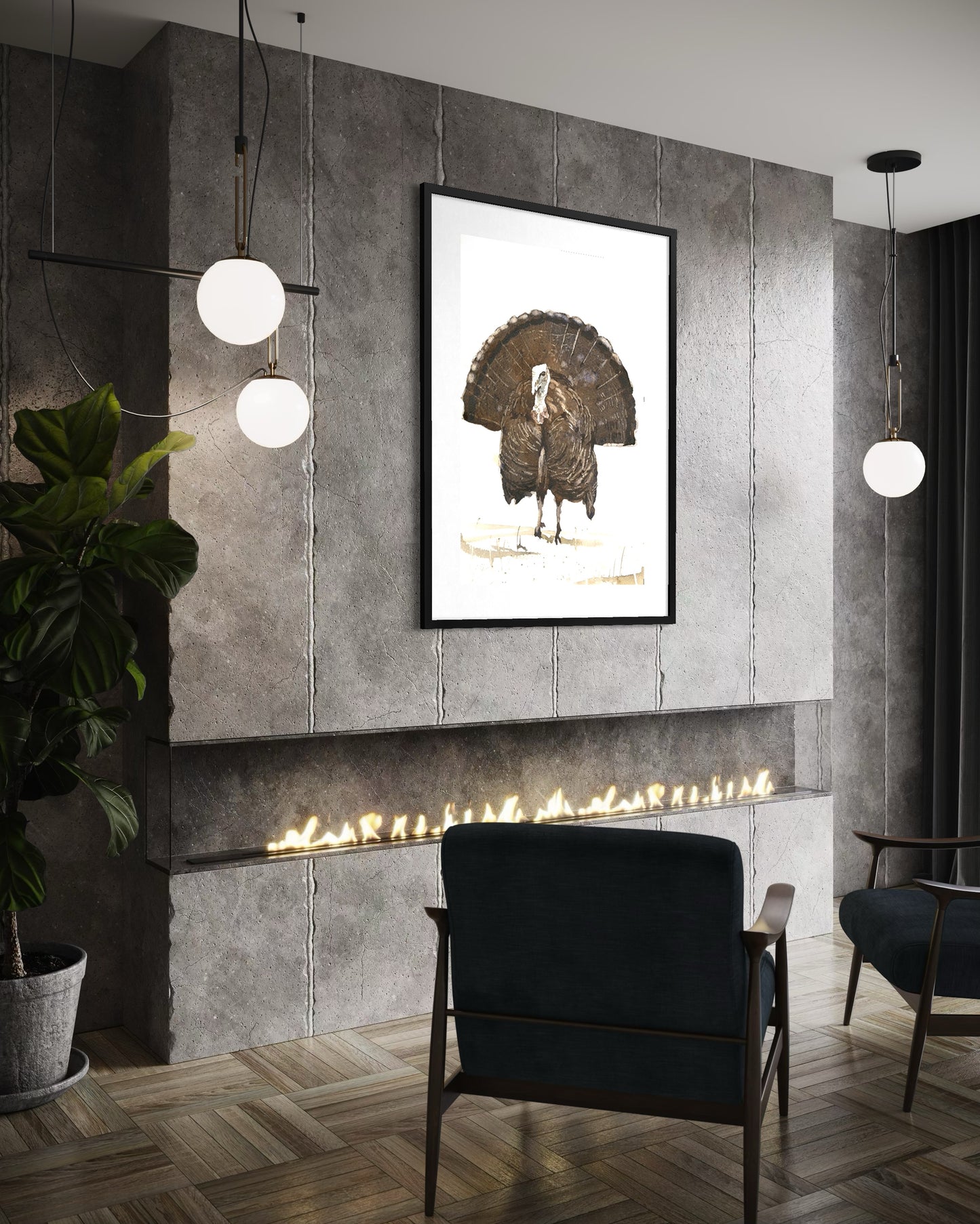 Watercolor painting of Turkey Thanksgiving dinner barnyard animals kids room decor art for house wildlife painting (original)