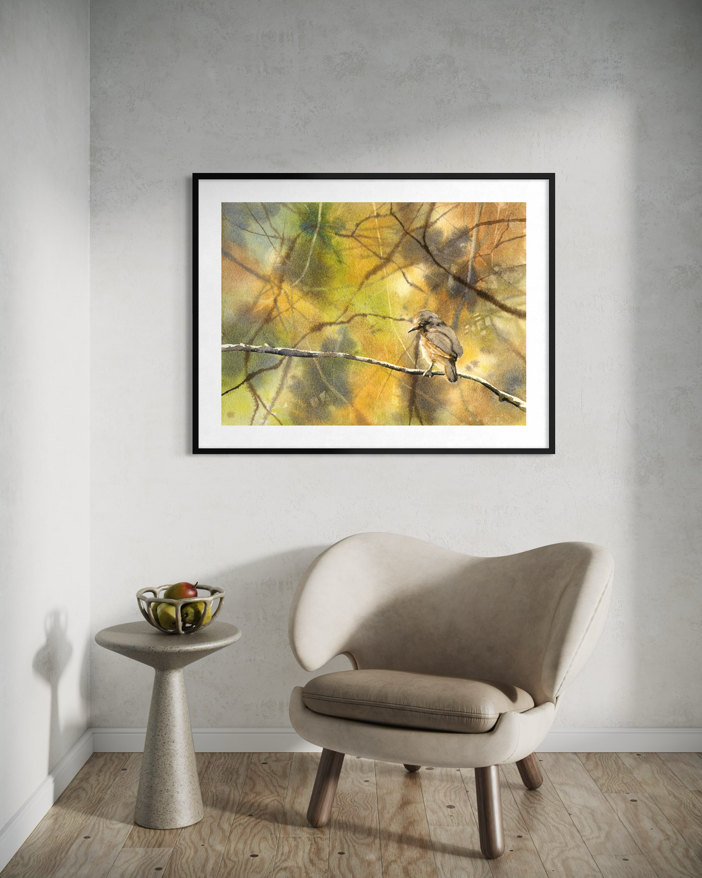 Original watercolor bird painting handmade wildlife artwork for home wall decor