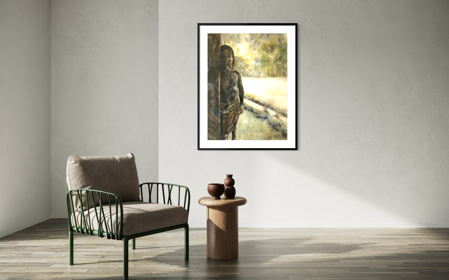 Girl in jungle Panama Central America portrait painting native Panamanian indigenous people traditionally dressed watercolor painting (original)