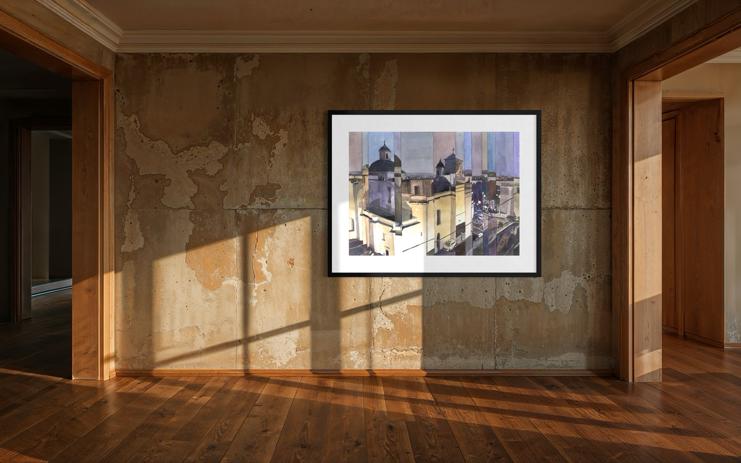 Catedral Basilica Menor de San Juan Bautista watercolor painting Puerto Rico architecture travel essentials Caribbean island art for house decor (original)