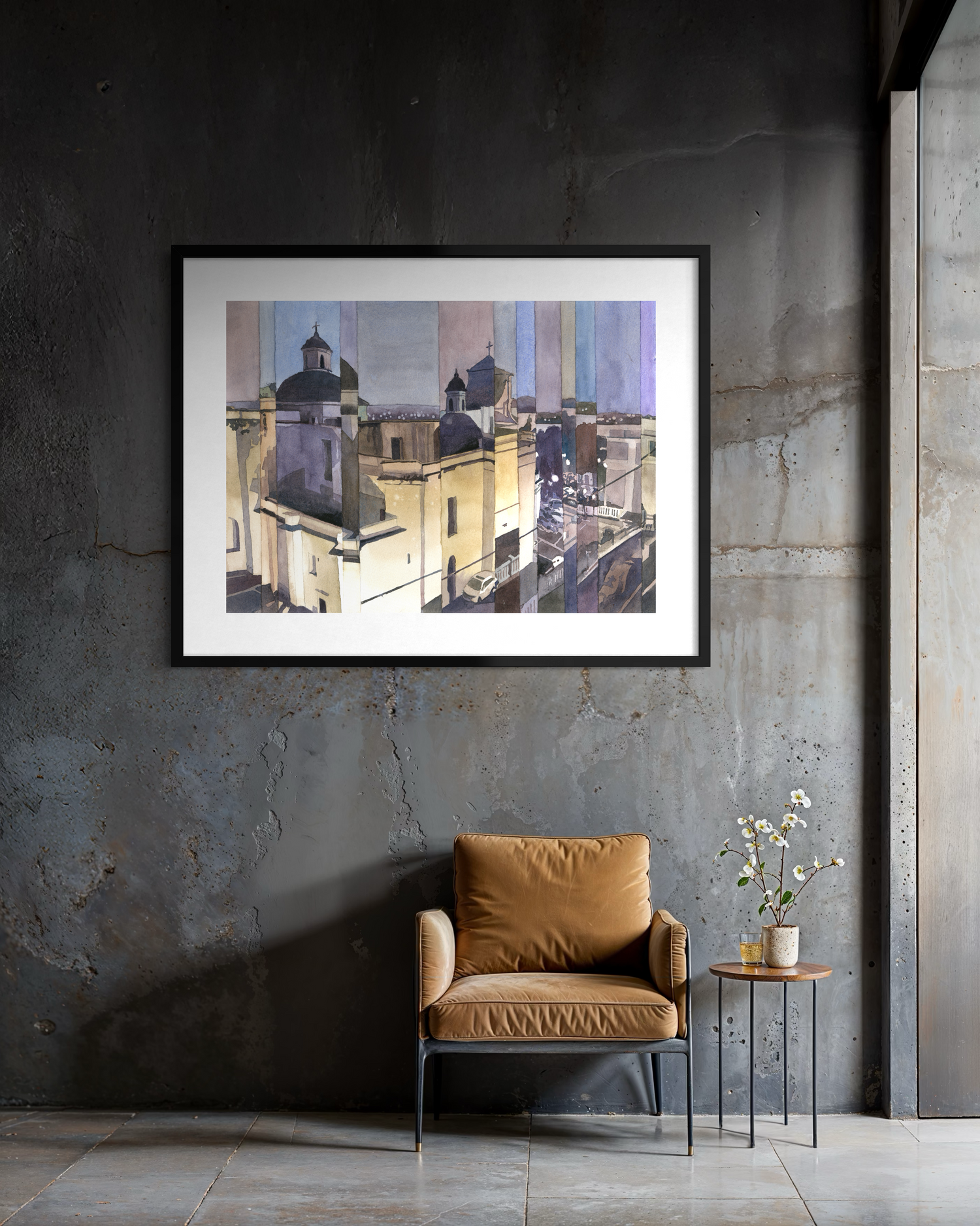 Catedral Basilica Menor de San Juan Bautista watercolor painting Puerto Rico architecture travel essentials Caribbean island art for house decor (original)