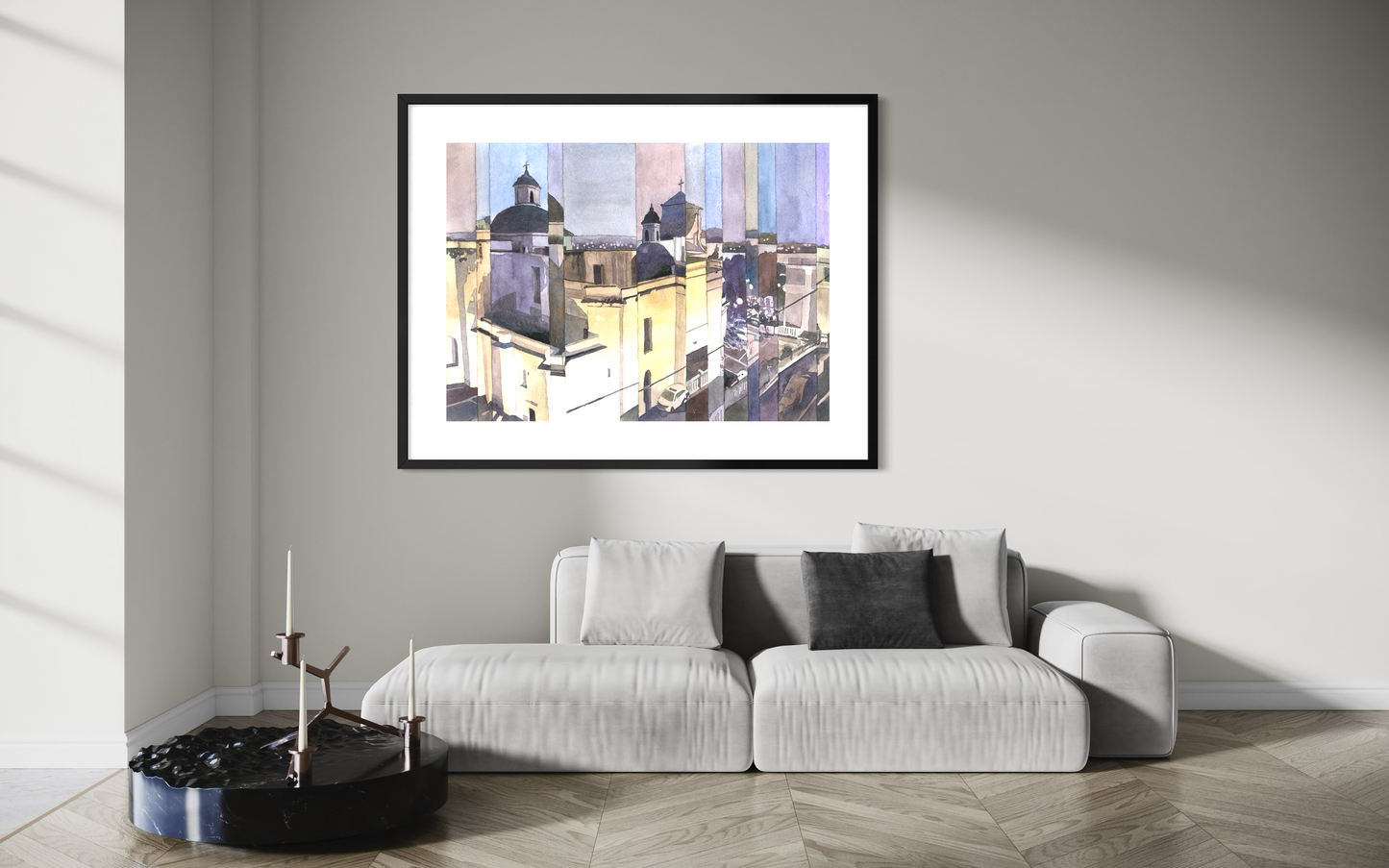 Catedral Basilica Menor de San Juan Bautista watercolor painting Puerto Rico architecture travel essentials Caribbean island art for house decor (original)