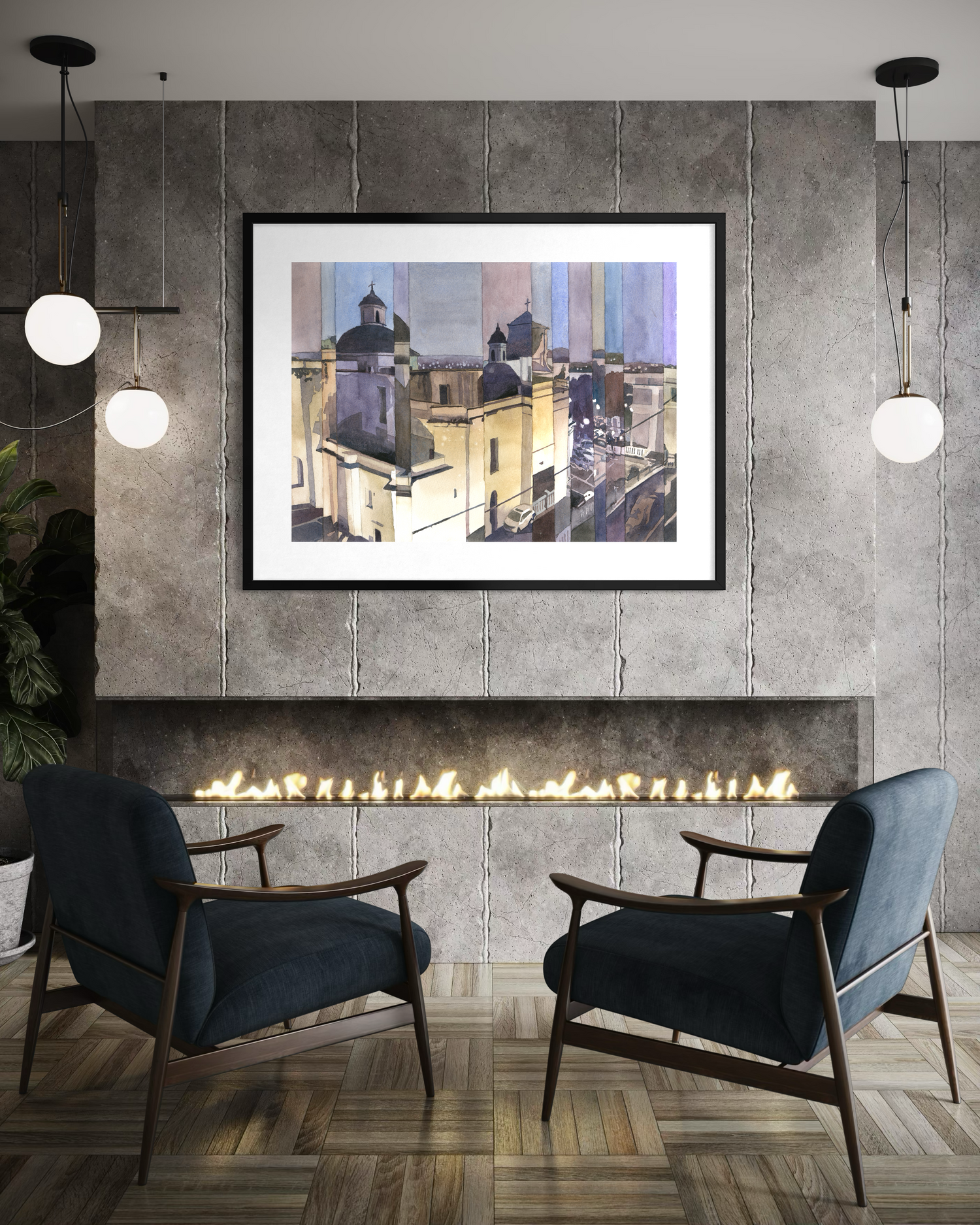 Catedral Basilica Menor de San Juan Bautista watercolor painting Puerto Rico architecture travel essentials Caribbean island art for house decor (original)
