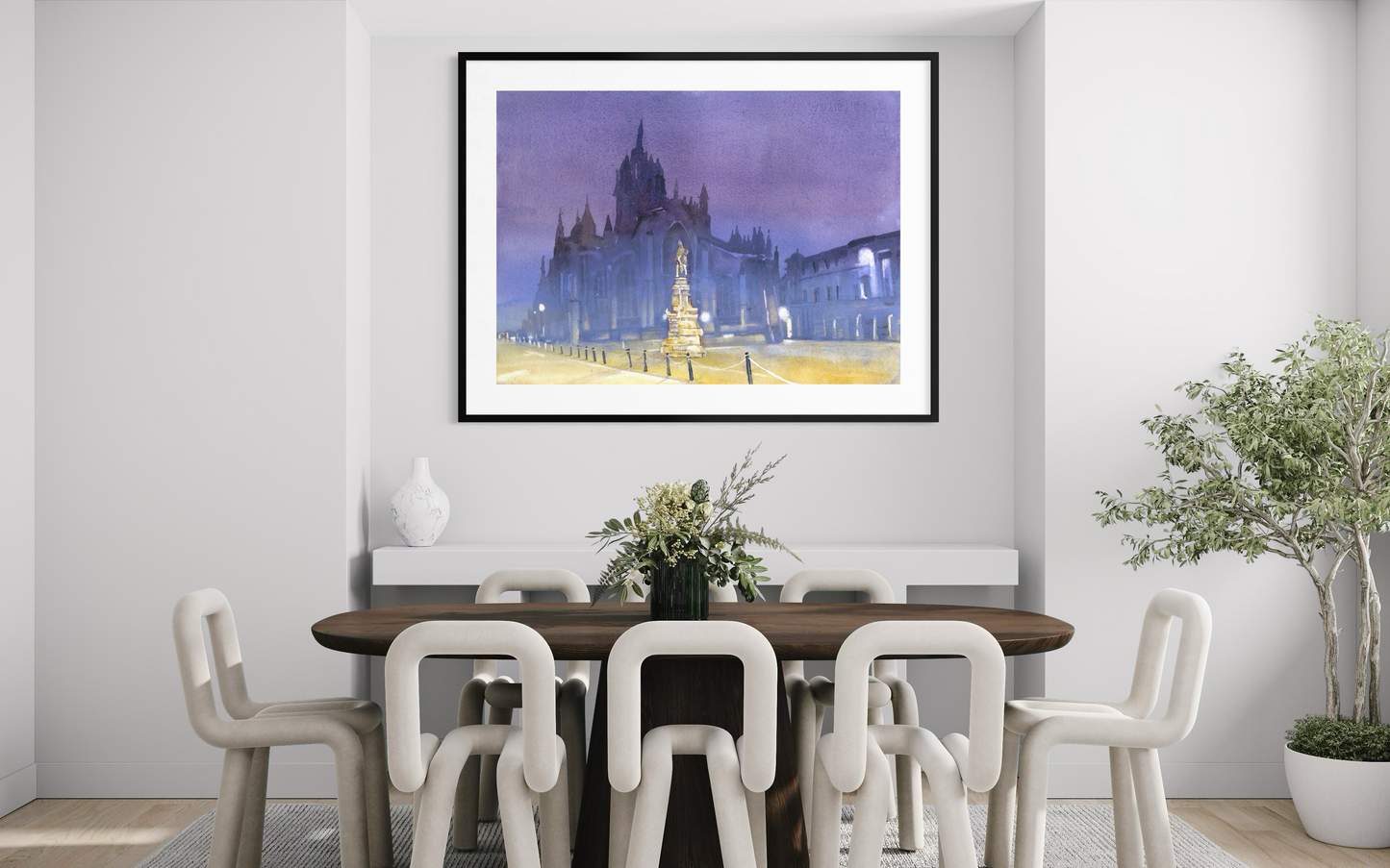 Edinburgh Scotland St. Giles Cathedral Royal Mile architecture watercolor cityscape building art for house medieval travel decor (original)