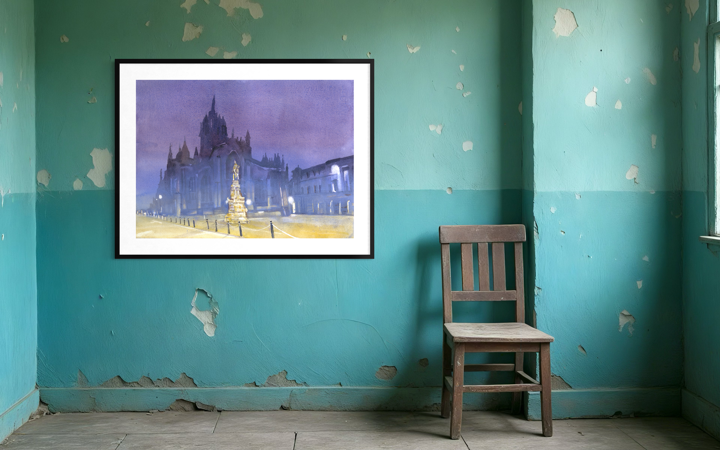 Edinburgh Scotland St. Giles Cathedral Royal Mile architecture watercolor cityscape building art for house medieval travel decor (original)
