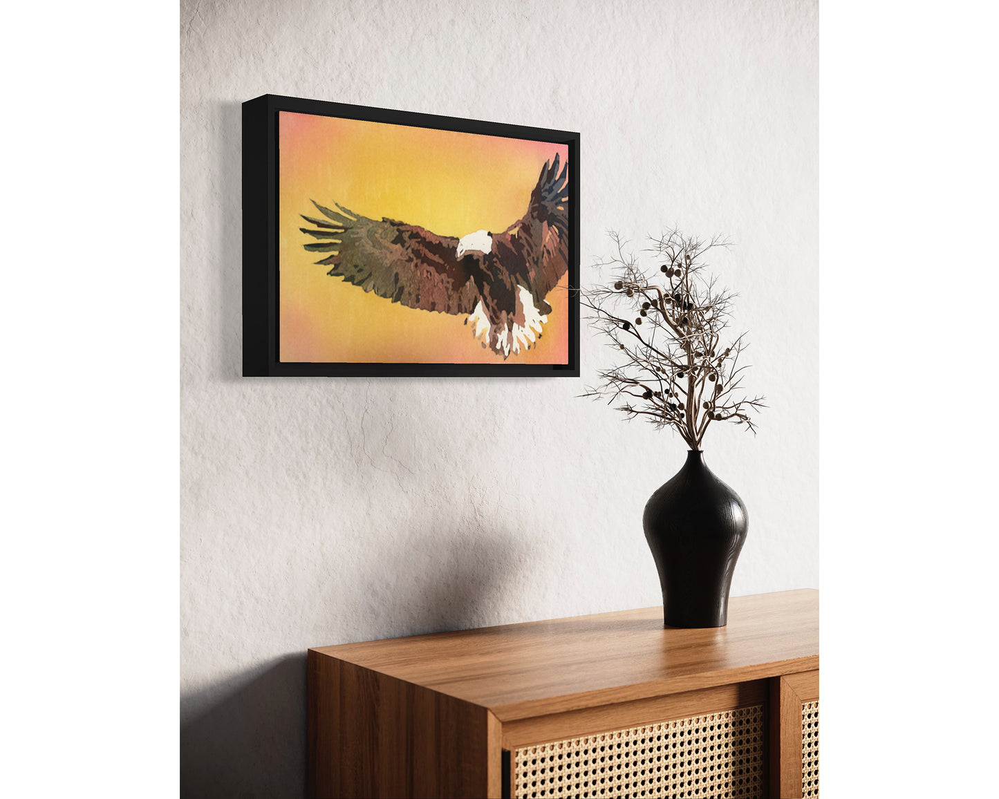 Colorful wildlife painting kids room art bald eagle interior design watercolor painting trendy wall art sunset painting