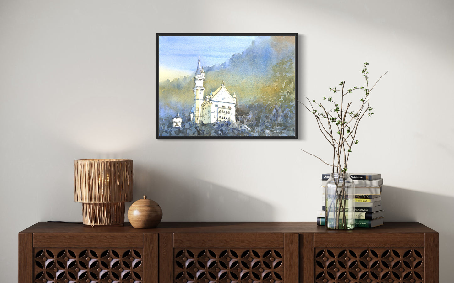 Neuschwanstein CastleBavaria- Germany watercolor painting Neuschwanstein Castle artwork Germany castle fine art Bavaria (print)