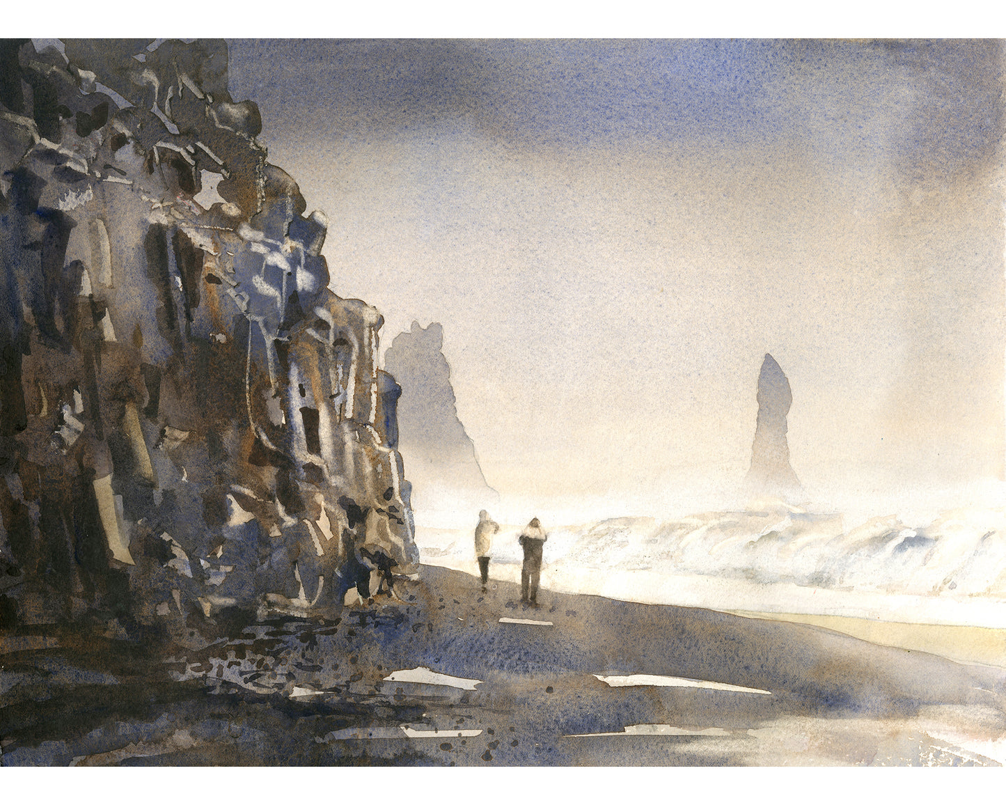 Caballo corriendo por la tundra: pintura de caballos, arte de caballos. Pintura de caballos acuarela batik paisaje pintura pared arte decoración del hogar caballo (impresión)