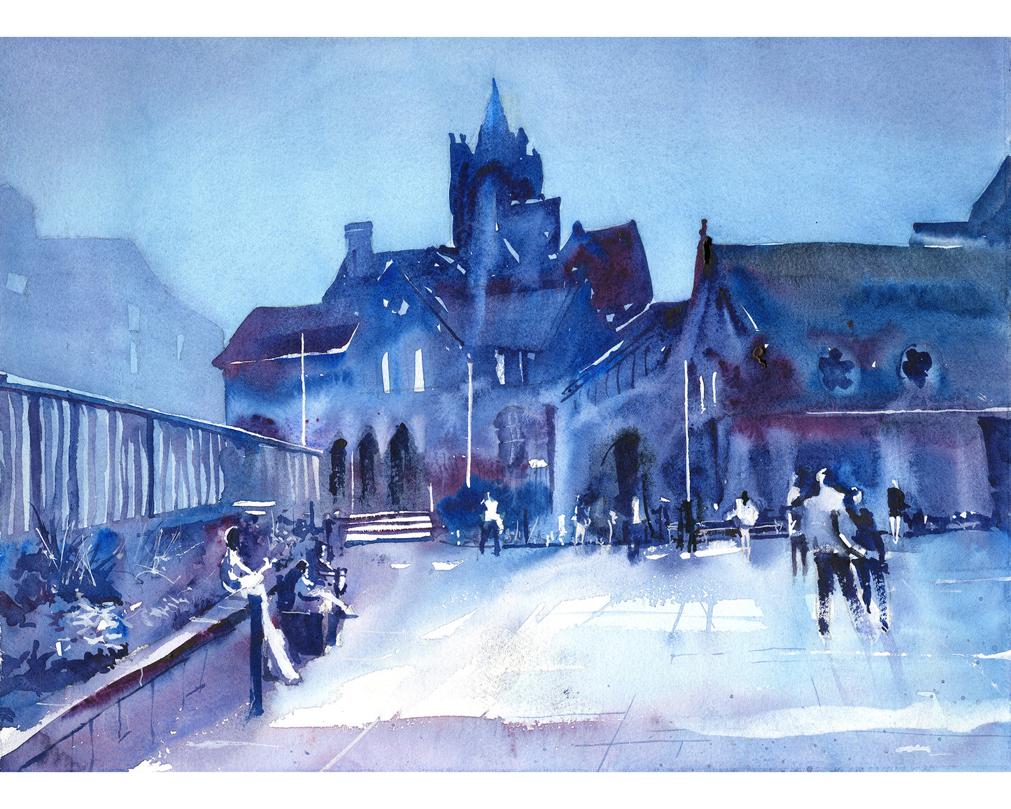 Christchurch Cathedral Dublin Ireland watercolor cityscape handmade item art for house travel essentials home decor Irish (original)
