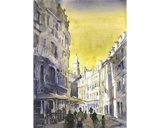 Riga Latvia cityscape street scene Old Town Eastern Europe Baltic Nations skyline travel decor handmade item (original)