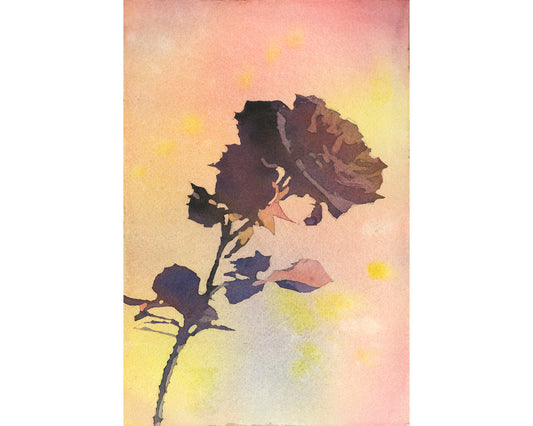 Decoración floral para el hogar, arte de pared moderno, pintura de acuarela rosa, artículo hecho a mano, arte colorido para la casa (impresión)